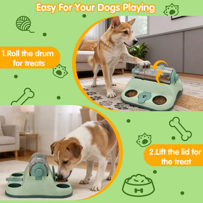 GOYJOY Pet Food Dispenser Turn Cylinder, Universal Cat Dog Puzzle Toy, Slow Feeder Hide Treats, Self-Entertainment Meal Holder
