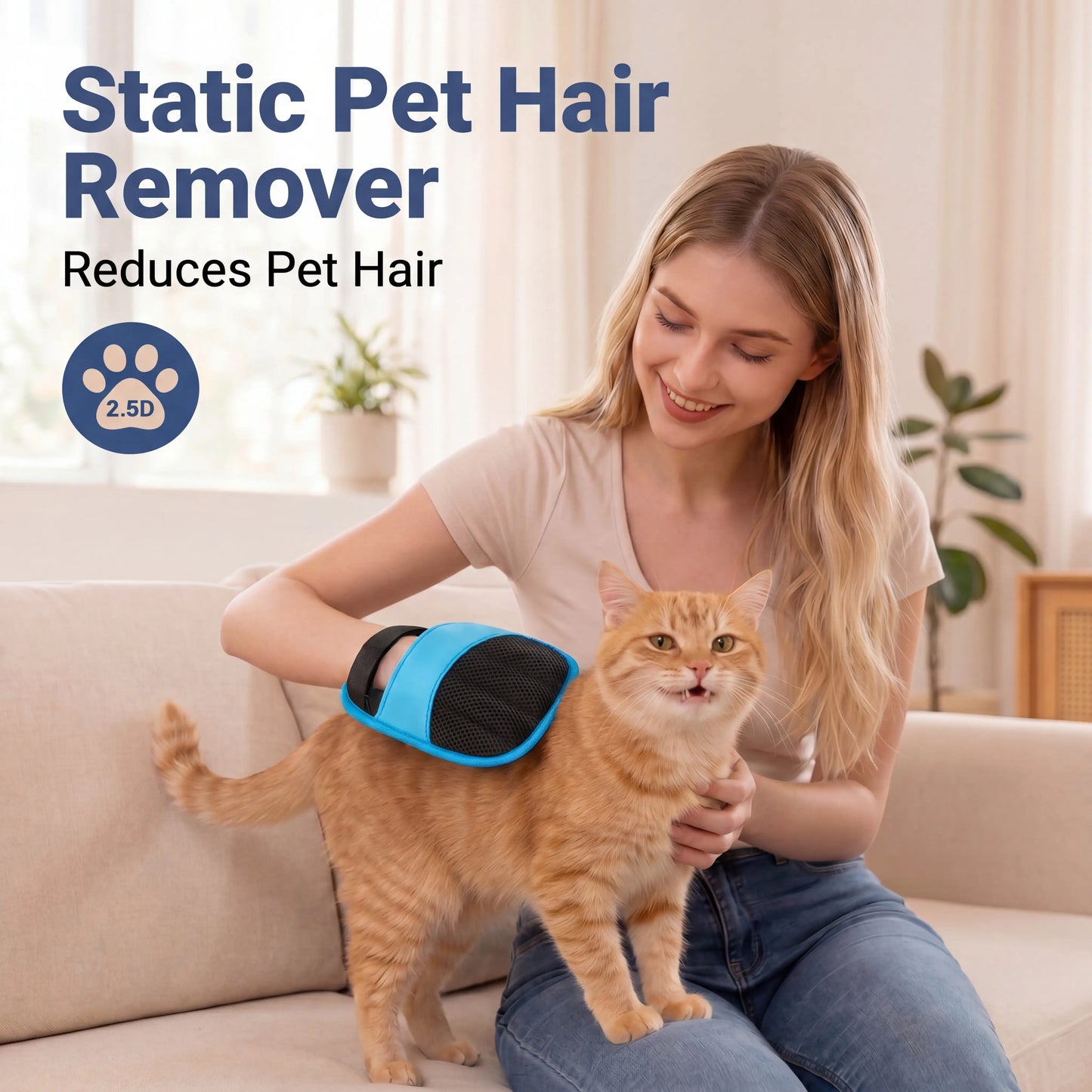 Nuzzlebox Magic Pet Hair Remover Glove – Reusable Electrostatic Fur Eraser for Cats & Dogs, Washable & Multi-Surface (Furniture, Couch, Clothes)