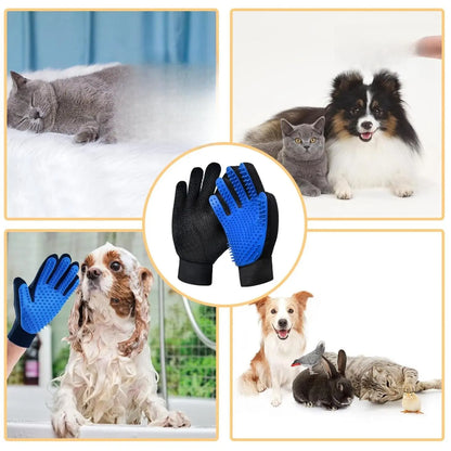 Professional Cat Grooming Glove Brush with 259 Silicone Tips - Eco-Friendly Pet Hair Remover Tool for Dogs, Cats, and Horses, Featuring Breathable Mesh Design and Adjustable Wrist Strap