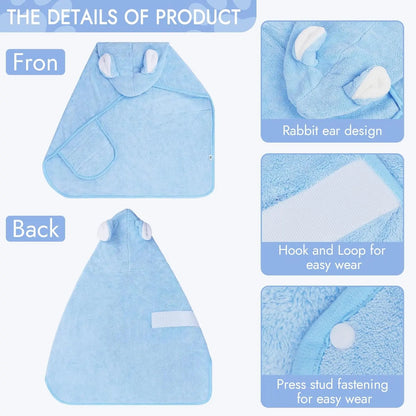 Quick-Drying Dog Bathrobe, Dog Bath Robe with Hood,Pet Dressing Gown with Adjustable Belly Band, Super-Absorbent Super-Soft Fabric,Quick Dry Dog Bathrobe for Small Medium Dogs & Cats,Reduces Drying Time