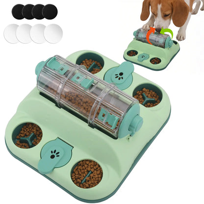 GOYJOY Pet Food Dispenser Turn Cylinder, Universal Cat Dog Puzzle Toy, Slow Feeder Hide Treats, Self-Entertainment Meal Holder