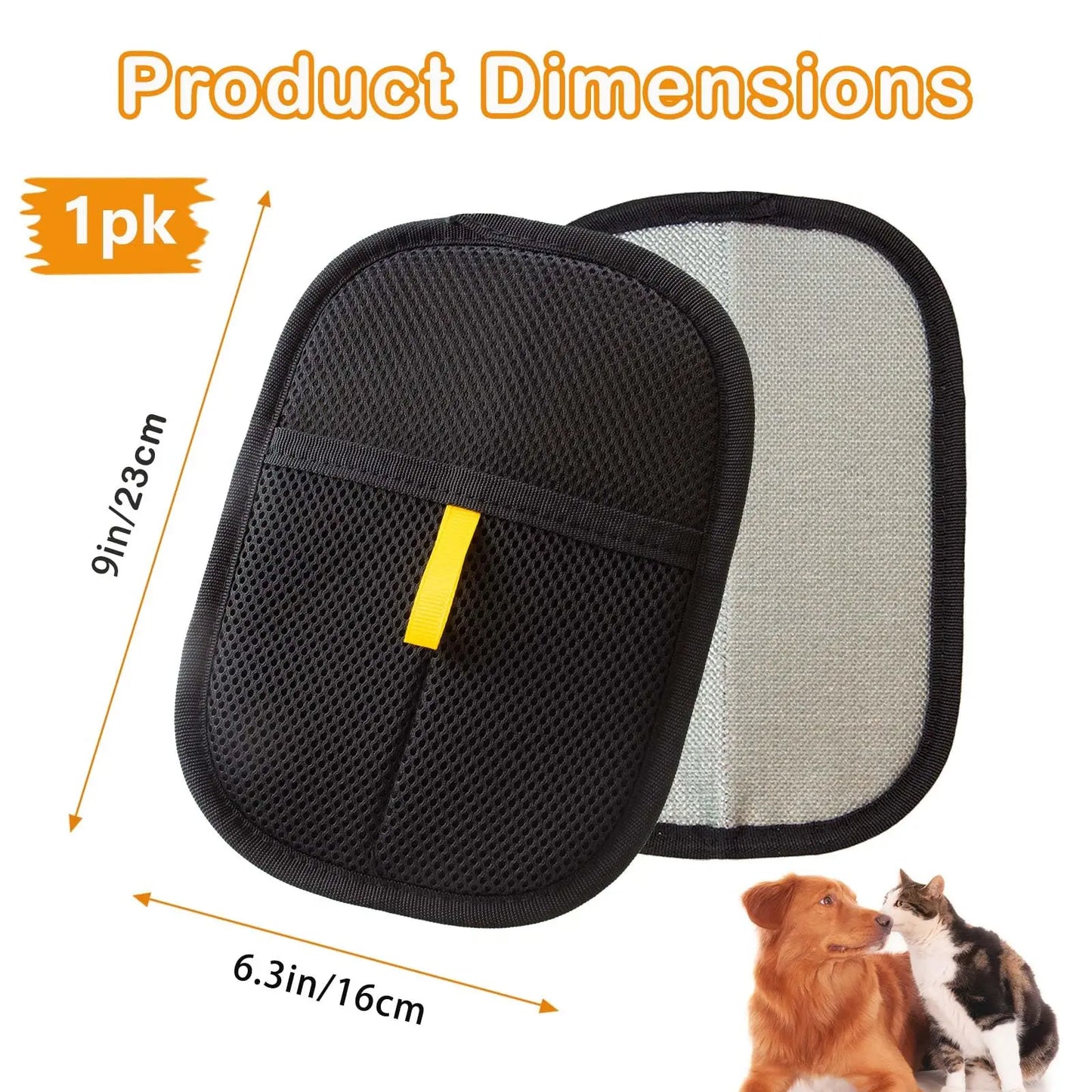 Pet Hair Removal Glove - Electrostatic Cat Dog Hair Remover Glove, Reusable Magic Brush Pet Hair Remover Tool for Couch, Carpet, and Car Seat (Black,1 Pack)