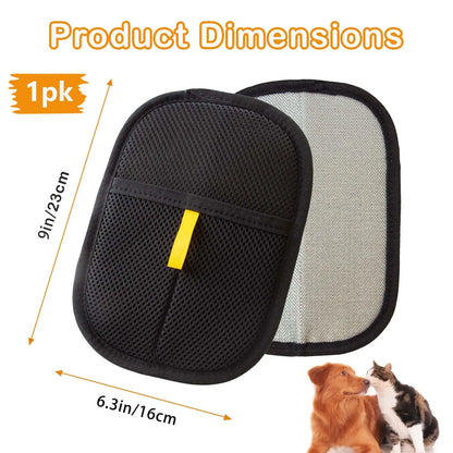Pet Hair Removal Glove - Electrostatic Cat Dog Hair Remover Glove, Reusable Magic Brush Pet Hair Remover Tool for Couch, Carpet, and Car Seat (Black,1 Pack)