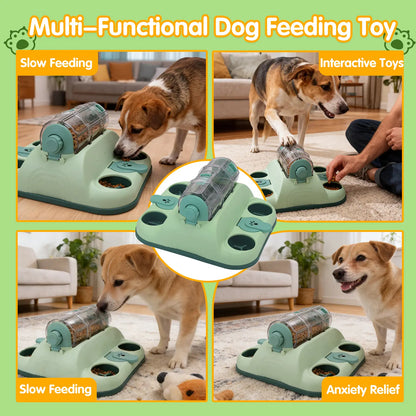 GOYJOY Pet Food Dispenser Turn Cylinder, Universal Cat Dog Puzzle Toy, Slow Feeder Hide Treats, Self-Entertainment Meal Holder