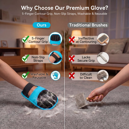 Nuzzlebox Magic Pet Hair Remover Glove – Reusable Electrostatic Fur Eraser for Cats & Dogs, Washable & Multi-Surface (Furniture, Couch, Clothes)