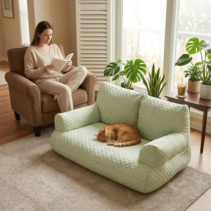 Pet Ice Silk Sofa, Summer Cooling Comfort, 22°C Temperature Drop, 5D Massage Balls, Durable Breathable, Suitable for Cats and Dogs