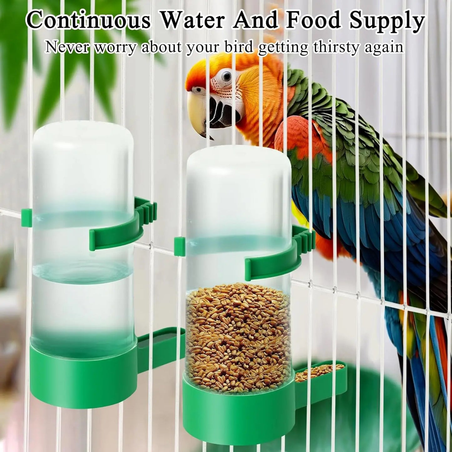 Bird Water Feeder Plastic Drinker Feeder Water Clip for Parrots Budgie Cockatiel Lovebirds Outdoorfun