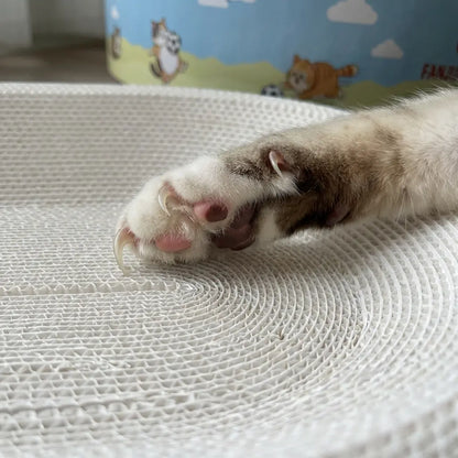 Tiktokshopmemorialday Cartoon Print High-Strength Cat Scratching Board - Oval Large Space, Debris-Free, Anti-Slip Safe Scratcher for All Cats Cat Furniture Cool Cat Stuff Cat Stuff for Indoor