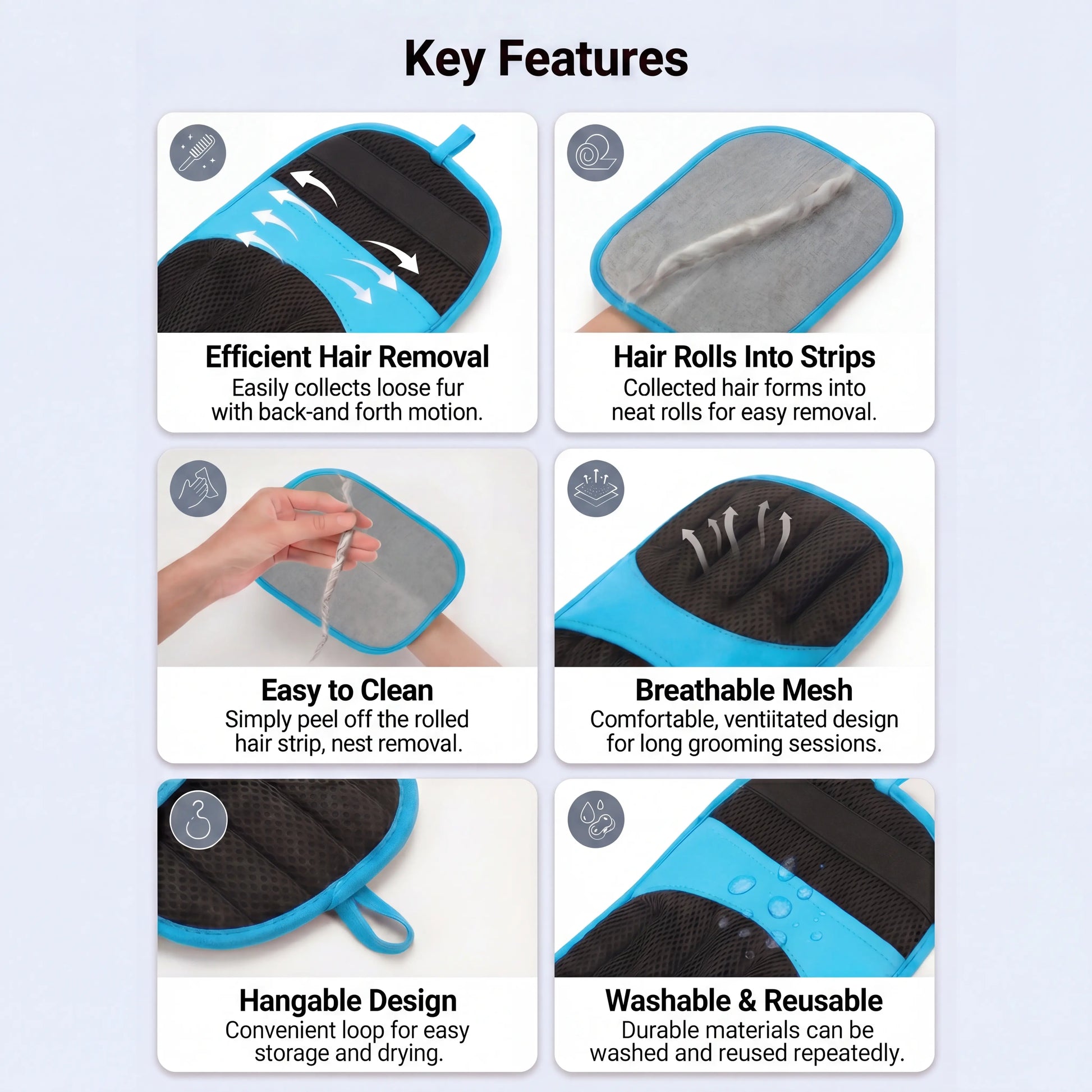 Nuzzlebox Magic Pet Hair Remover Glove – Reusable Electrostatic Fur Eraser for Cats & Dogs, Washable & Multi-Surface (Furniture, Couch, Clothes)