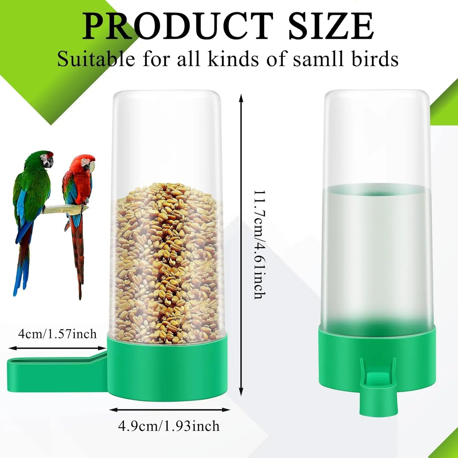 Bird Water Feeder Plastic Drinker Feeder Water Clip for Parrots Budgie Cockatiel Lovebirds Outdoorfun