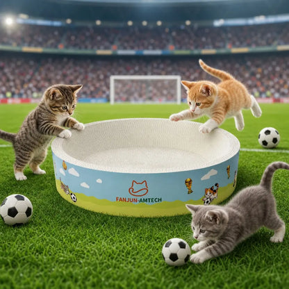 【Tiktokshopmemorialday】Versatile round Cat Scratching Nest, 2-In-1 Cat Scratcher Bed for Sleeping & Playing, Premium High-Hardness Cardboard Cat Furniture for Small to Large Cats Cat Furniture Cool Cat Stuff Cat Stuff for Indoor