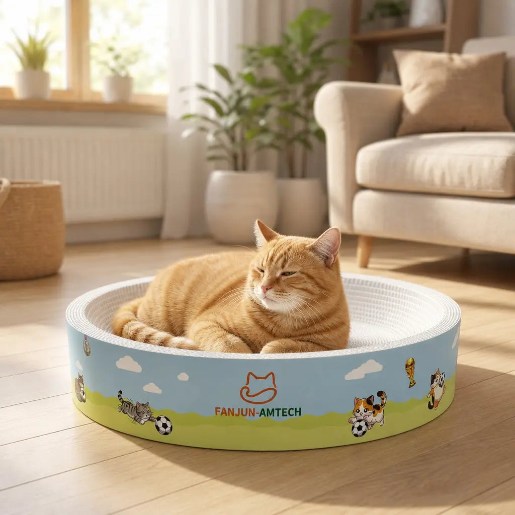 【Tiktokshopmemorialday】Versatile round Cat Scratching Nest, 2-In-1 Cat Scratcher Bed for Sleeping & Playing, Premium High-Hardness Cardboard Cat Furniture for Small to Large Cats Cat Furniture Cool Cat Stuff Cat Stuff for Indoor