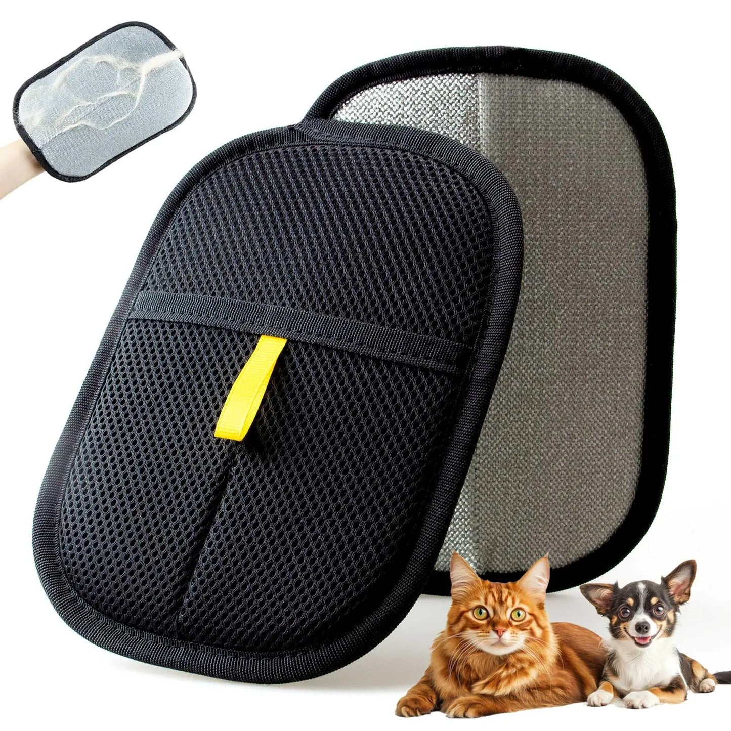 Pet Hair Removal Glove - Electrostatic Cat Dog Hair Remover Glove, Reusable Magic Brush Pet Hair Remover Tool for Couch, Carpet, and Car Seat (Black,1 Pack)