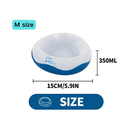 All for Paws Chill Out Cooler Food Bowl Large 500Ml - Blue & White Pet Dish for Cooling Food