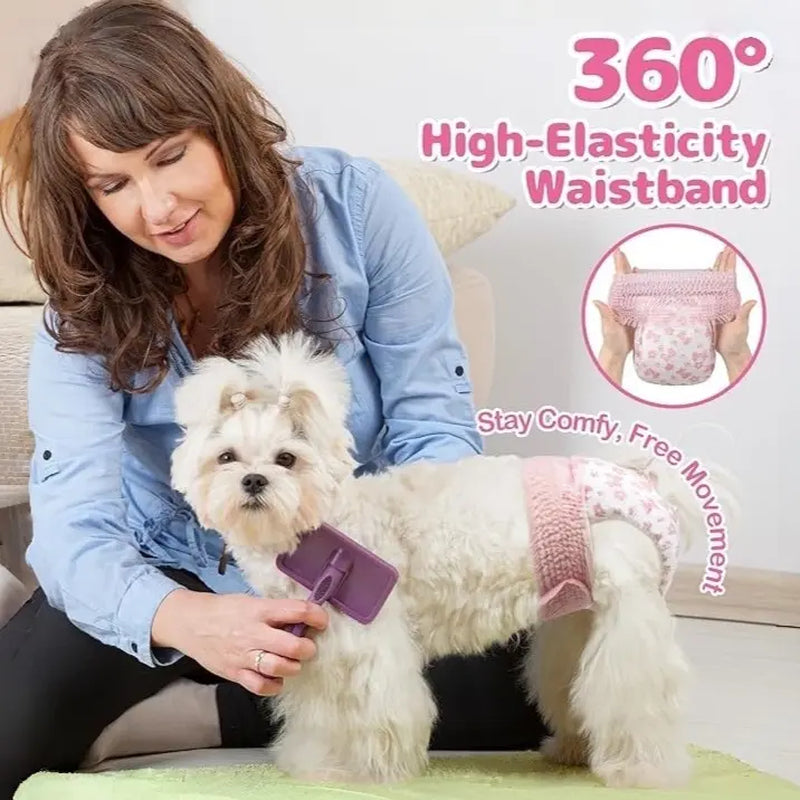 Dono Disposable Pull It up Female Dog Diapers, 360° Stretchy Waist Puppy Diapers, Super-Absorbent Doggie Diapers with Rapid-Dry Technology Leak-Proof Design for Doggy in Heat Period,Perfect for Summervibes and Petlovers