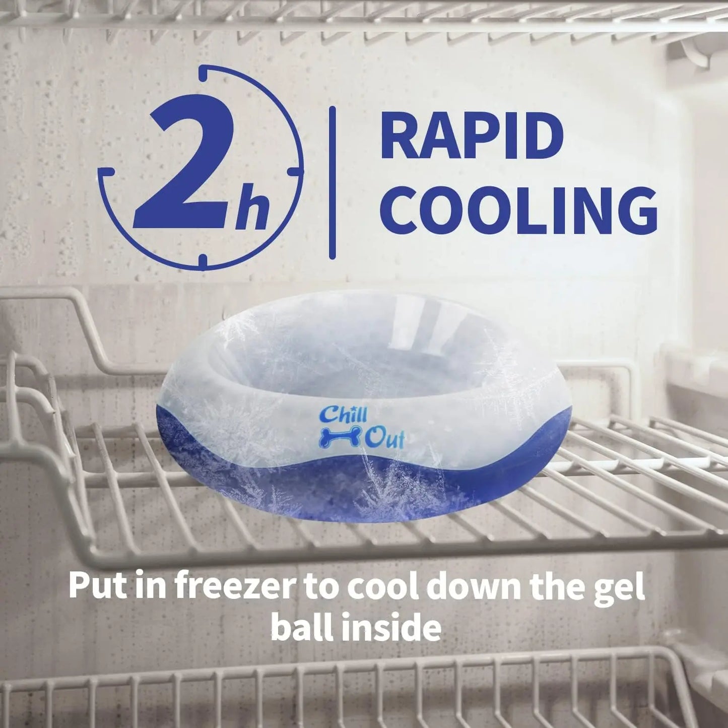 All for Paws Chill Out Cooler Food Bowl Large 500Ml - Blue & White Pet Dish for Cooling Food