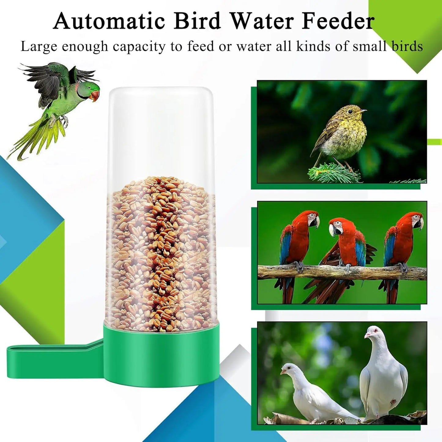 Bird Water Feeder Plastic Drinker Feeder Water Clip for Parrots Budgie Cockatiel Lovebirds Outdoorfun