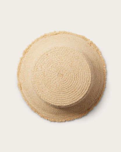 Lenny Bucket in Natural - Handcrafted Raffia Straw Hat with Wide Brim & Adjustable Fit for Casual Summer Style Lightweight Sun Hat